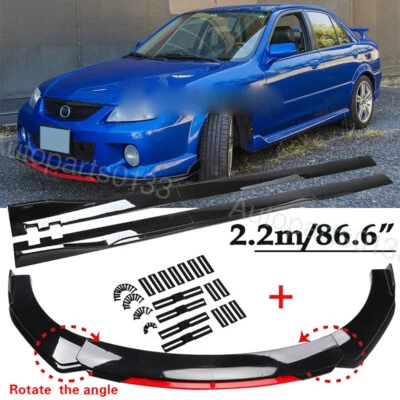 For Mazda Protege 323 Front Bumper Lip Spoiler Splitter Body Kit &Side Skirts - Image 1 of 4