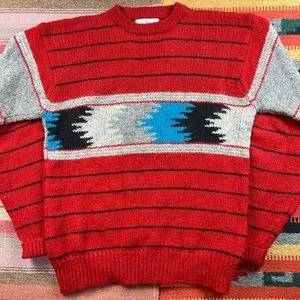 Vintage 70s 1970s Pringle of Scotland Wool Sweater Southwestern Men's Large - Picture 1 of 5