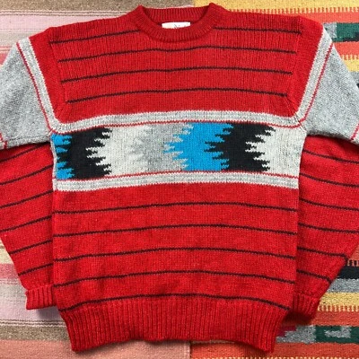 Vintage 70s 1970s Pringle of Scotland Wool Sweater Southwestern Men's Large - Image 1 of 4