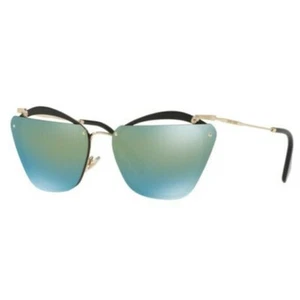 Gafas de sol para mujer Miu Miu MU54TS 1AB4J2 negro dorado/verde espejo - Imagen 1 de 4