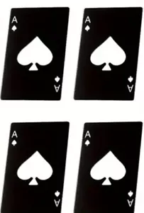 4 Pcs Stainless Steel Credit Card Size Casino Bottle Beer Opener BLACK - Picture 1 of 3