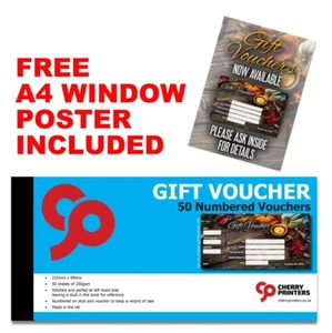 Autumn Numbered Gift Voucher Book 99mm x 210mm FREE POSTER - Picture 1 of 4