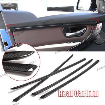 Tira de moldura de puerta interior de fibra de carbono real para BMW Serie 3 GT F34 13-18 Foto 1 de 4