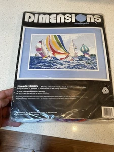 SUMMER SAILING 1993 Dimensions 2407 Needlepont Kit 16"x10" - Picture 1 of 7