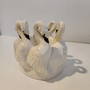 Vintage Holland Form Schwan Herzstück Keramik Pottery Retro Schwäne Vögel Antik - Bild 1 von 5