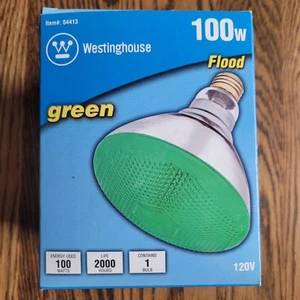 Westinghouse 100W Green 04413 Flood Bulb 120v - Picture 1 of 4