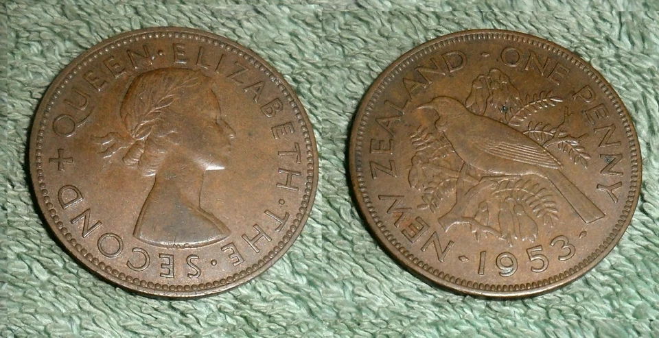 RFM 77278 Monedas del Mundo Nueva Zelanda 1953 1 Centavo XF Estado Y.29 Foto 1 de 1