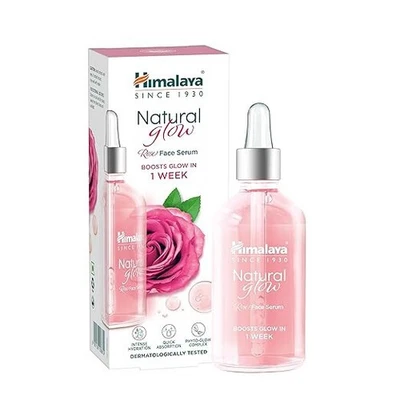 Himalay Natural Glow Rose Face Serum 5% Pure Rose Extract Hyaluronic Acid 30ml - Image 1 of 4