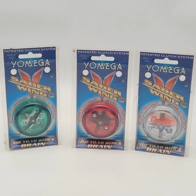 Paquete de 3 YoYo Yomega Saber Wing Negro Rojo Transparente 1997 Hecho en EE. UU., De colección Nuevo Foto 1 de 4