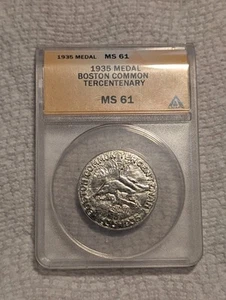 Medaglia Commemorativa Tercentenario Boston 1935 ANACS MS-61!!!!!!! - Foto 1 di 2