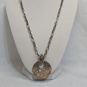 Collar Colgante Medallón Floral Tono Dorado Boho Artístico Occidental - Imagen 1 de 6
