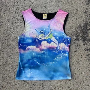 Camiseta sin mangas elástica vintage Disney Tinker Bell Y2K etapa 28 para mujer talla M/L LIMPIA - Imagen 1 de 7