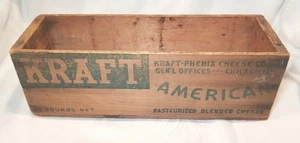 Antike Kraft Amerikanischer Käse Holz 5 Pfund Box Holz Werbung Dekor Chicago Il - Bild 1 von 15