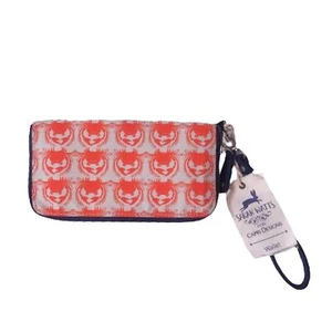 Cartera Sarah Watts para Capri Designs estampado de cangrejo naranja tostado azul marino nueva con etiquetas - Imagen 1 de 8