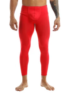 Mens Bulge Pants Pants Sports Yoga Gym Long John Trousers Legging Underwear - Picture 1 of 35