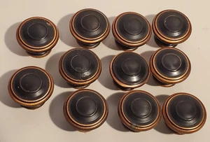 DRAWER CABINET DOOR DRAWER PULL HARDWARE ANTIQUED COPPER KNOBS LOT/11 ROUND - Picture 1 of 3