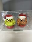 NIB Grinch And Max Salt And Pepper Shakers Ceramic