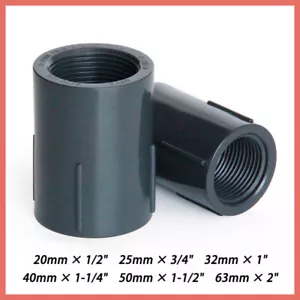 PVC Gewinde Fitting Muffe Innengewinde IG Rohr Verbinder PVC Kupplung 1/2" - 2" - Picture 1 of 8