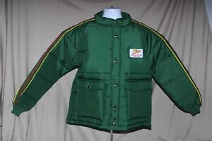 NOS VTG 1980s DeKalb Genetics Green Puffy Button Up 80s Coat Jacket Men's Large