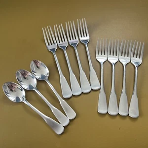 4 Dinner Forks 4 Salad Forks 3 Teaspoon YANKEE CLIPPER Oneida Stainless Flatware - Picture 1 of 6
