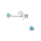 925 Sterling SILVER Petite Studs 2mm Earrings CZ Crystal Small Girls Ladies Tiny