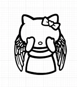 Hello Kitty Dr Who Weeping Angel,Vinyl Decal,Sticker for Cars ,Laptops and more - Picture 1 of 5