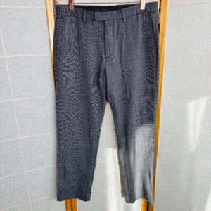 Banana Republic Slim Performance Wear Charcoal Plaid Pants Mens 32x30 Slacks - Picture 1 of 10