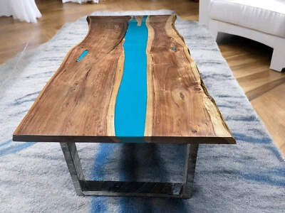 Acacia Wood Table Top for Luxury Home Interior Epoxy Resin Sofa Countertop Decor - Image 1 of 4