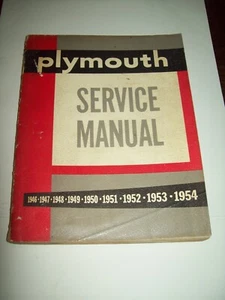 1946-1954 Original Plymouth Service Manual Nice Condition - Picture 1 of 2