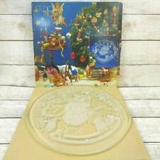 Christmas Santa Claus Cake Plate Crystal Winterland Glass 15" Holiday Feast Gift