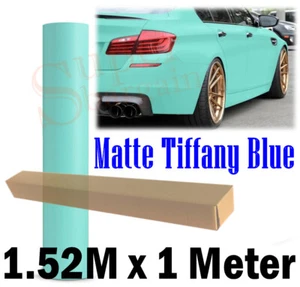 1.52M x 1 Meter Matte Satin Tiffany Blue Car Vinyl Wrap Vinyl Stickers Decals - Picture 1 of 7