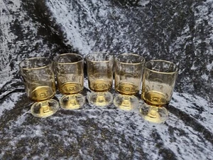 Vintage Luminarc France Smoked Grey, Amber Cavalier Glass x5 - Picture 1 of 4