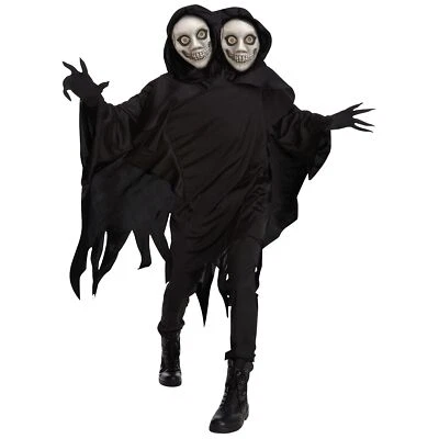 Traje de miedo de dos cabezas Ghoul para ti mismo disfraz elegante Halloween para adultos Foto 1 de 2