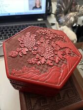 Chinese Cinnabar Red Lacquer box Vintage China red