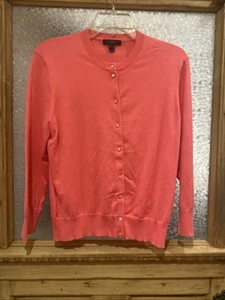 NWOT J CREW LARGE CORAL JACKIE CARDIGAN SWEATER PEARL BUTTONS - Picture 1 of 5