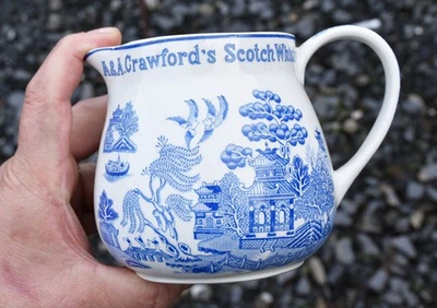 Vintage Crawford Willow China Scotch Whisky Advertising Pub Jug Bar Pitcher - Image 1 of 4