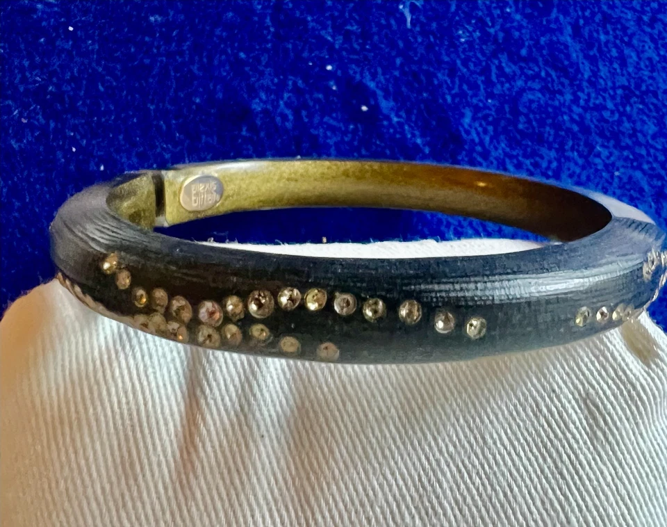 PULSERA BRAZALETE ALEXIS BITTAR LUCITA NEGRA CRISTAL PEDRERÍA BISAGRAS MAGNÉTICAS Foto 1 de 4