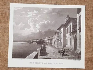 Belgirate sul Lago Maggiore Piemonte Incisione di L. Cherbuin del 1840 Ristampa - Picture 1 of 1