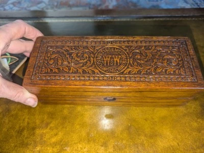 ANTIQUE Sewing Machine Carved Wood Box, Wheeler & Wilson ,A+ For A Shop Trinkets - Image 1 of 4