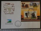 2013 large format FDC animals of africa elephants flags maps