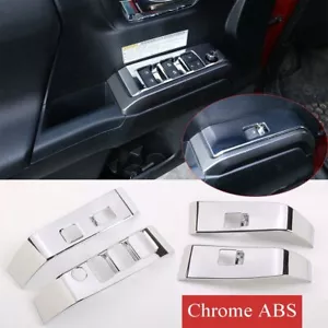 4*Chrome ABS Inner Door Window Lift Switch Button Trim For Toy@ta Tacoma 2016-20 - Foto 1 di 12