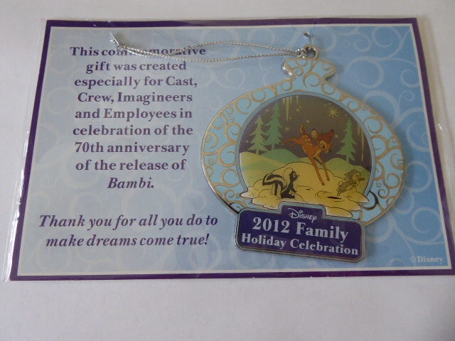 Disney Familienurlaub Feier 2012 Weihnachts Ornament Bambi Anhänger - Bild 1 von 1