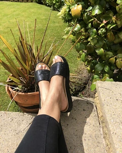 * FLASH SALE* Ladies Summer Diamante Flatform Platform Peep Toe Slides Sizes 3-8 - Picture 1 of 5
