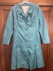 Vintage 60s 70s Trench Peacoat Coat ILGWU tag Teal Blue Cute Retro