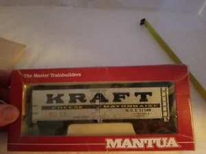 Mantua HO heavy 40' wood side KRAFT refrigerated box car. 739-147 NEW worn box - Picture 1 of 8