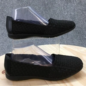 Comfortview Shoes Womens 9.5 M Bethany Loafer Flats Black Comfort Round Toe - Picture 1 of 16