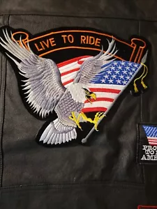 NEW with tags! Leather U.S.A. motorcycle Vest 2XL - free shipping! Live to ride - Bild 1 von 10