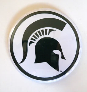 Michigan State University Spatans Logo Green & White Button Badge - Picture 1 of 2