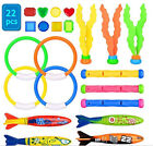 22 Stück Tauchspielzeug Unterwasser Pool Spielzeug Set Tauchring Kinder Tau H8S1