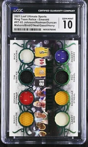 2021 Leaf Ultimate Ring Team Relics /4 Magic Bird Shaq Duncan Rodman +++ CGC 10 - Picture 1 of 3